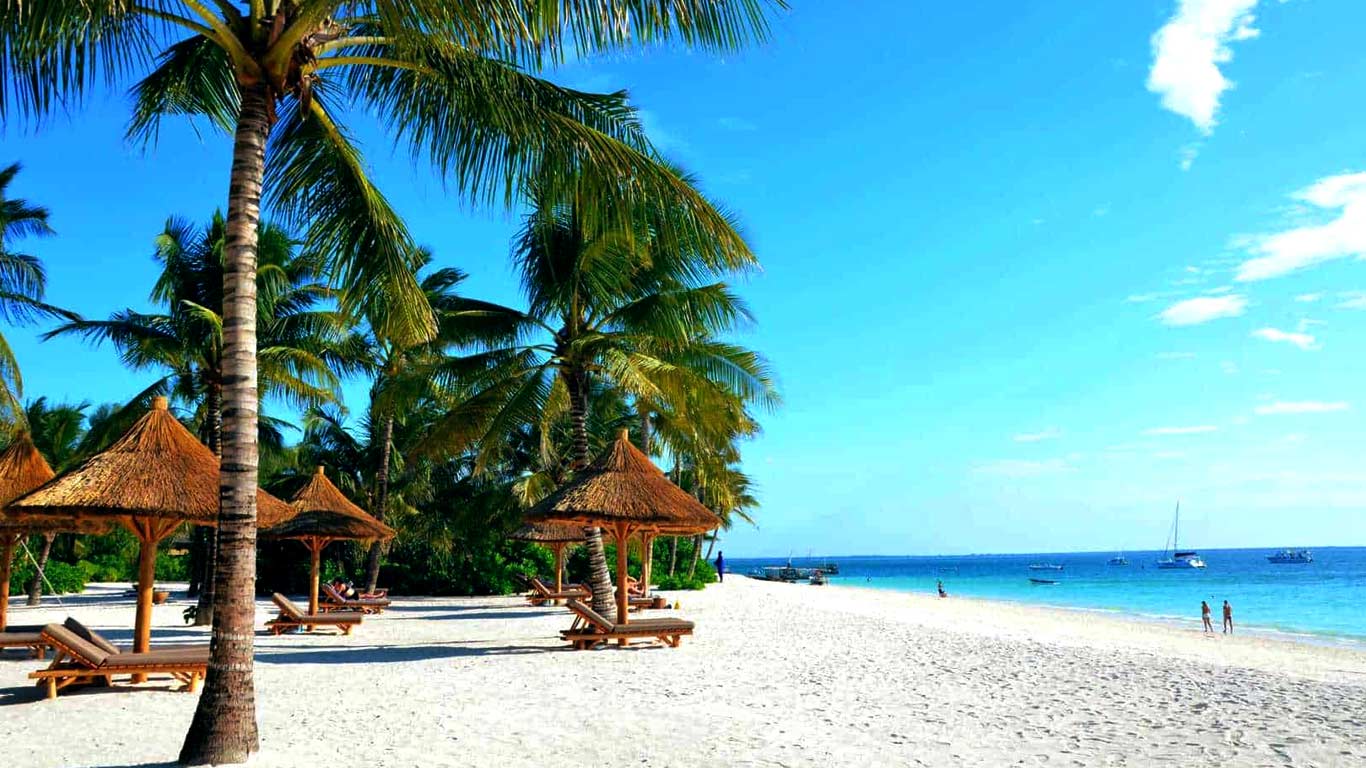 White sand beach in Zanzibar